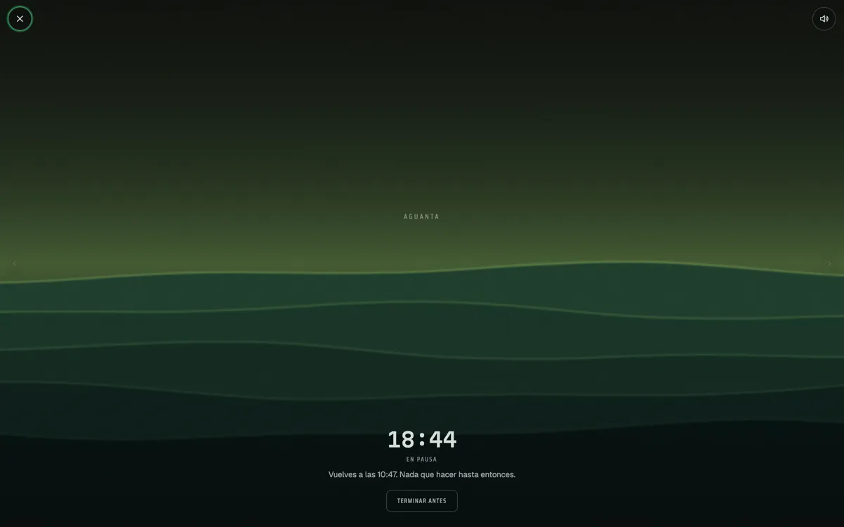 The pause with Breathe: a countdown and the time you're back